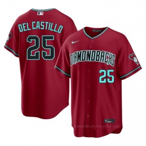 #25 Adrian Del Castillo Crimson On-Field Style Baseball Jersey | Men Authentic Diamondbacks MLB Apparel m10YP213