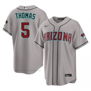 D-Backs Alek Thomas #5 Gray Men Premium Jersey | MLB Collectible Baseball Uniform 6Rv3Ag26