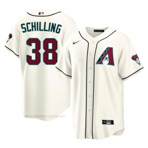 D-Backs Curt Schilling #38 Cream Men Premium Jersey | MLB Collectible Baseball Uniform 31h4m326