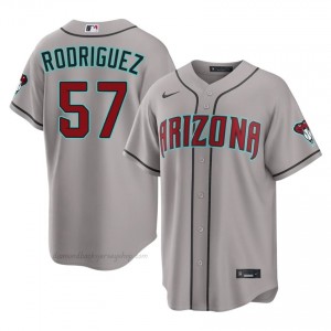 D-Backs Eduardo Rodriguez #57 Gray Men Premium Jersey | MLB Collectible Baseball Uniform 71066B97
