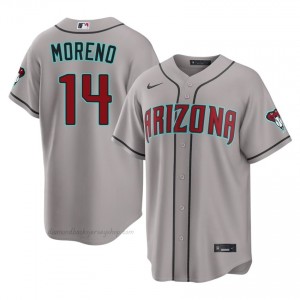 Gabriel Moreno #14 Gray Baseball Jersey | Men ARI Diamondbacks Premium MLB Uniform 8gu0oI18