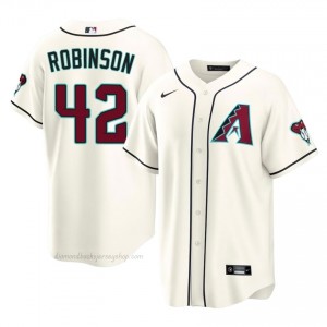 D-Backs Jackie Robinson #42 Cream Men Premium Jersey | MLB Collectible Baseball Uniform FuW02671