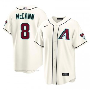 D-Backs James McCann #8 Cream Men Premium Jersey | MLB Collectible Baseball Uniform WuqJV591