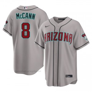 #8 James McCann Gray On-Field Style Baseball Jersey | Men Authentic Diamondbacks MLB Apparel D7YJRp75