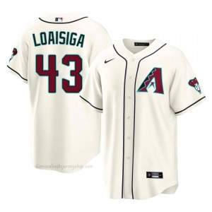 Jonathan Loaisiga #43 Cream Baseball Jersey | Men ARI Diamondbacks Premium MLB Uniform 4k5C5e69