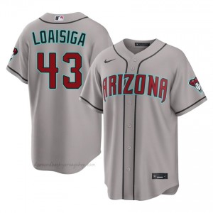 Men Jonathan Loaisiga #43 Arizona Diamondbacks Gray Elite Baseball Jersey| Embroidery Authentic m4411o62