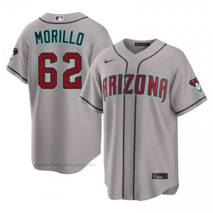 D-Backs Juan Morillo #62 Gray Men Premium Jersey | MLB Collectible Baseball Uniform N8p2A470