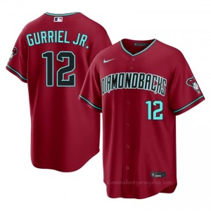 Men Lourdes Gurriel Jr. #12 Arizona Diamondbacks Crimson Elite Baseball Jersey| Embroidery Authentic Jx6KV023