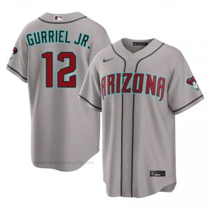 Lourdes Gurriel Jr. #12 Gray Baseball Jersey | Men ARI Diamondbacks Premium MLB Uniform 4MFnR542