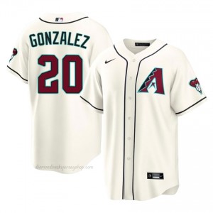 Men Luis Gonzalez #20 Arizona Diamondbacks Cream Elite Baseball Jersey| Stitched Authentic 5mbE4C71