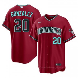 #20 Luis Gonzalez Crimson On-Field Style Baseball Jersey | Men Authentic Diamondbacks MLB Apparel 1hf4N510