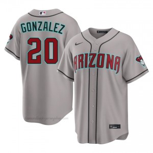 D-Backs Luis Gonzalez #20 Gray Men Premium Jersey | MLB Collectible Baseball Uniform 3v4nY630