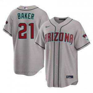 D-Backs Luken Baker #21 Gray Men Premium Jersey | MLB Collectible Baseball Uniform IuOSAo79