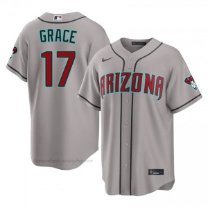 Men Mark Grace #17 Arizona Diamondbacks Gray Elite Baseball Jersey| Embroidery Authentic K3GR0576