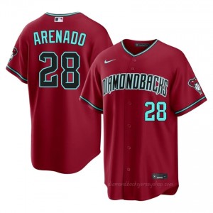 D-Backs Nolan Arenado #28 Crimson Men Premium Jersey | MLB Collectible Baseball Uniform 32e18210