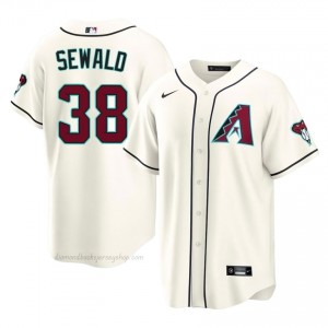 D-Backs Paul Sewald #38 Cream Men Premium Jersey | MLB Collectible Baseball Uniform 0Gj02522