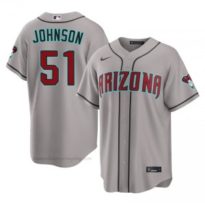 Men Randy Johnson #51 Arizona Diamondbacks Gray Elite Baseball Jersey| Embroidery Authentic 6vrVmf90