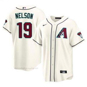 D-Backs Ryne Nelson #19 Cream Men Premium Jersey | MLB Collectible Baseball Uniform JEd2j445