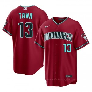 #13 Tim Tawa Crimson On-Field Style Baseball Jersey | Men Authentic Diamondbacks MLB Apparel Fa7u5e63
