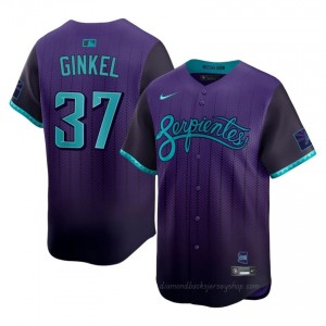 #37 Kevin Ginkel Purple On-Field Style Baseball City Connect Jersey | Men Authentic Diamondbacks MLB Apparel 2h2t3042