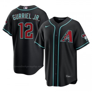 D-Backs Lourdes Gurriel Jr. #12 Black Men Premium Jersey | MLB Collectible Baseball Uniform 8r8i4H56