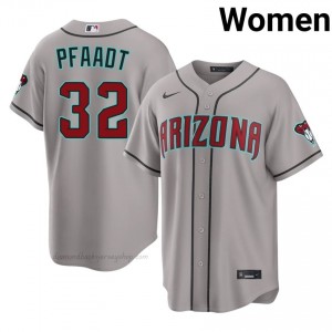 #32 Brandon Pfaadt Gray On-Field Style Baseball Jersey | Women Authentic Diamondbacks MLB Apparel NtQLVT24
