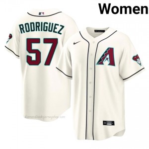 Eduardo Rodriguez #57 Cream Baseball Jersey | Women ARI Diamondbacks Premium MLB Uniform H57C8E82