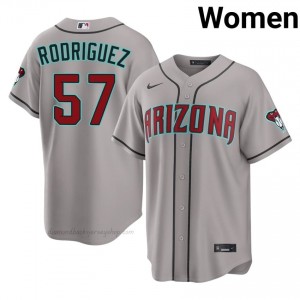 Women Eduardo Rodriguez #57 Arizona Diamondbacks Gray Elite Baseball Jersey| Stitch Authentic h27N6890