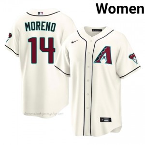 D-Backs Gabriel Moreno #14 Cream Women Premium Jersey | MLB Collectible Baseball Uniform 5p2ECQ78