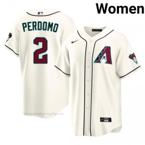 #2 Geraldo Perdomo Cream On-Field Style Baseball Jersey | Women Authentic Diamondbacks MLB Apparel 477BWM36