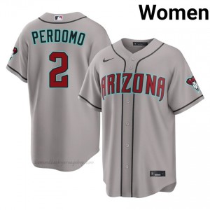 Geraldo Perdomo #2 Gray Baseball Jersey | Women ARI Diamondbacks Premium MLB Uniform 8R036q64