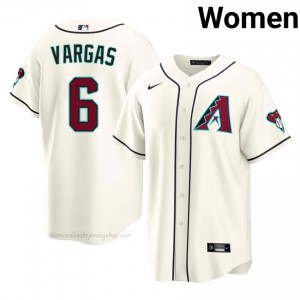 Women Ildemaro Vargas #6 Arizona Diamondbacks Cream Elite Baseball Jersey| Embroidery Authentic 47OOd612