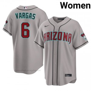 D-Backs Ildemaro Vargas #6 Gray Women Premium Jersey | MLB Collectible Baseball Uniform E4078l31