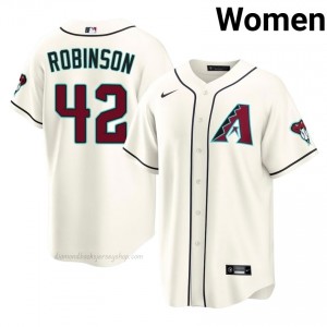 Women Jackie Robinson #42 Arizona Diamondbacks Cream Elite Baseball Jersey| Embroidery Authentic B6114749