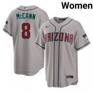 D-Backs James McCann #8 Gray Women Premium Jersey | MLB Collectible Baseball Uniform 60Iq1j62