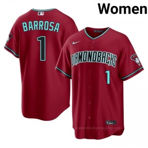 Jorge Barrosa #1 Crimson Baseball Jersey | Women ARI Diamondbacks Premium MLB Uniform C03XYU40