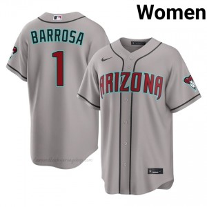 #1 Jorge Barrosa Gray On-Field Style Baseball Jersey | Women Authentic Diamondbacks MLB Apparel 56ai1264