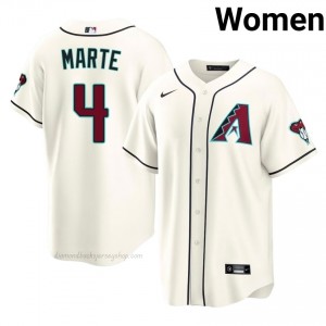 D-Backs Ketel Marte #4 Cream Women Premium Jersey | MLB Collectible Baseball Uniform 5v2y4g83
