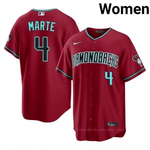 Ketel Marte #4 Crimson Baseball Jersey | Women ARI Diamondbacks Premium MLB Uniform y555y815