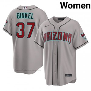 D-Backs Kevin Ginkel #37 Gray Women Premium Jersey | MLB Collectible Baseball Uniform 06J0Ne85