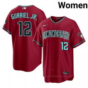 Lourdes Gurriel Jr. #12 Crimson Baseball Jersey | Women ARI Diamondbacks Premium MLB Uniform c0uVF810