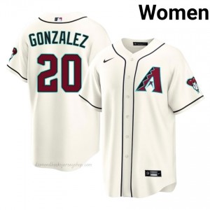 Luis Gonzalez #20 Cream Baseball Jersey | Women ARI Diamondbacks Premium MLB Uniform FDdS6325