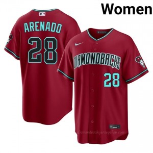 Women Nolan Arenado #28 Arizona Diamondbacks Crimson Elite Baseball Jersey| Stitch Authentic TA602430
