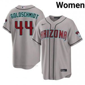 #44 Paul Goldschmidt Gray On-Field Style Baseball Jersey | Women Authentic Diamondbacks MLB Apparel 84n8lg89
