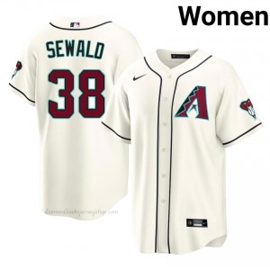 Women Paul Sewald #38 Arizona Diamondbacks Cream Elite Baseball Jersey| Embroidery Authentic 0H6PjM94