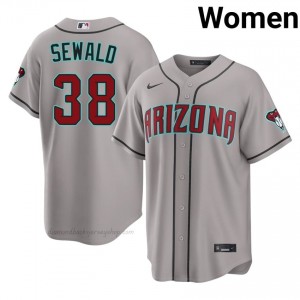 D-Backs Paul Sewald #38 Gray Women Premium Jersey | MLB Collectible Baseball Uniform 5WR31D60