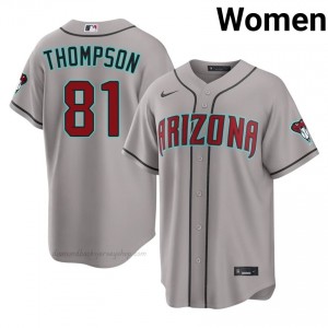 Ryan Thompson #81 Gray Baseball Jersey | Women ARI Diamondbacks Premium MLB Uniform y560W637