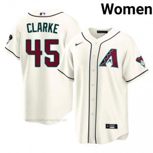 #45 Taylor Clarke Cream On-Field Style Baseball Jersey | Women Authentic Diamondbacks MLB Apparel 1j65D662
