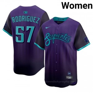 Women Eduardo Rodriguez #57 Arizona Diamondbacks City Connect Purple Elite Baseball Jersey| Embroidery Authentic w5N62196