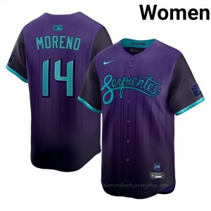 #14 Gabriel Moreno Purple On-Field Style Baseball City Connect Jersey | Women Authentic Diamondbacks MLB Apparel yTk1QO43